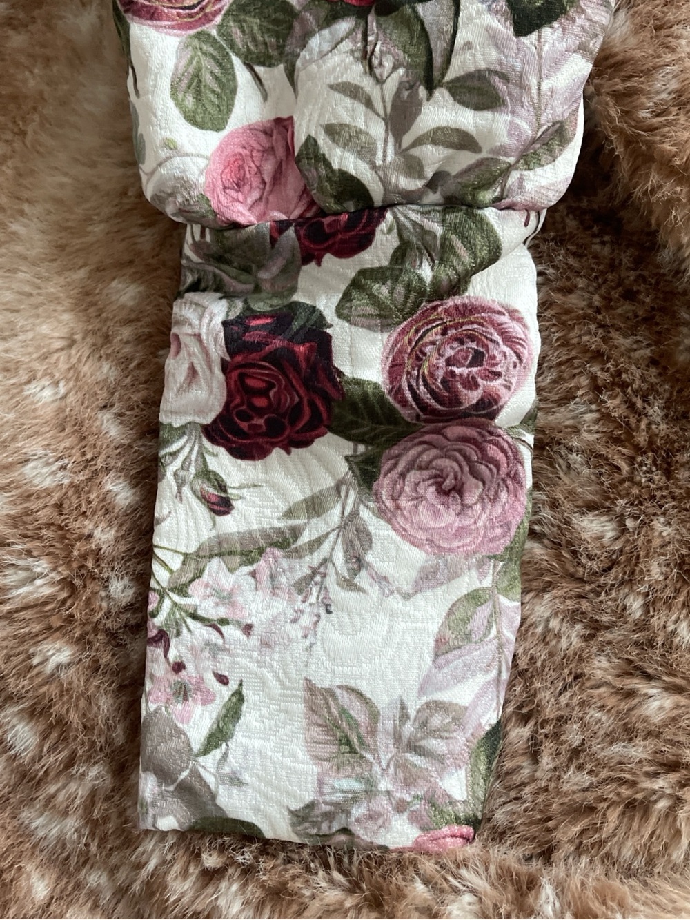 Floral Bustier Top in White with Pink & Red Roses - Picture 4 of 5